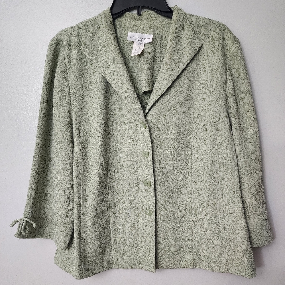 Lady Dorby Green Paisley Jacket Size 14W
